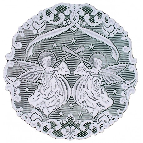 Doilies Victorian Angels Pattern 20 Inch R White Set Of (2) Oxford House