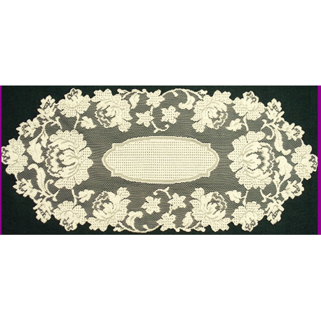 Table Runner Windsor 15x33 Ecru Heritage Lace