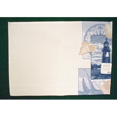Placemat Lighthouse Collage 13x19 Cafe Color Set Of (4) Heritage Lace